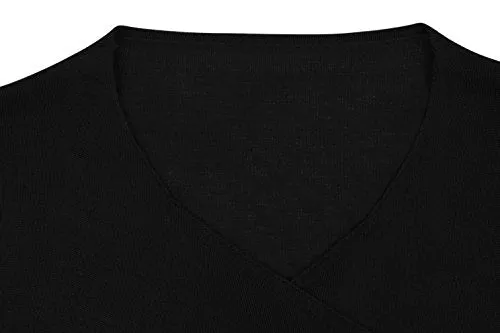 Gilet Long Femme Cardigan Asymetrique Laine Drapé Veste Longue Femme Manches Longues Ouvert avec Poches Tailleur Longue Outwear Gilet Irregulier Femme, Noir, M
