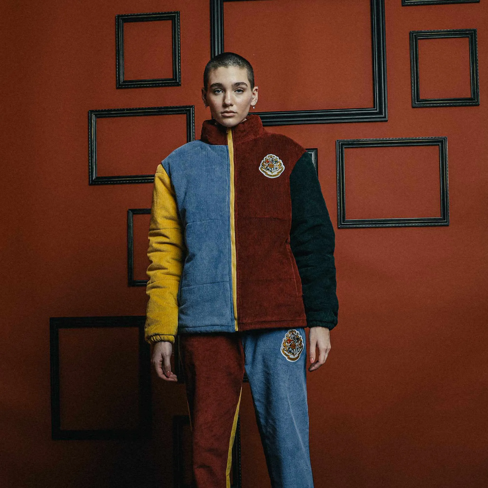 Hogwarts Colorblocked Corduroy Puffer Jacket