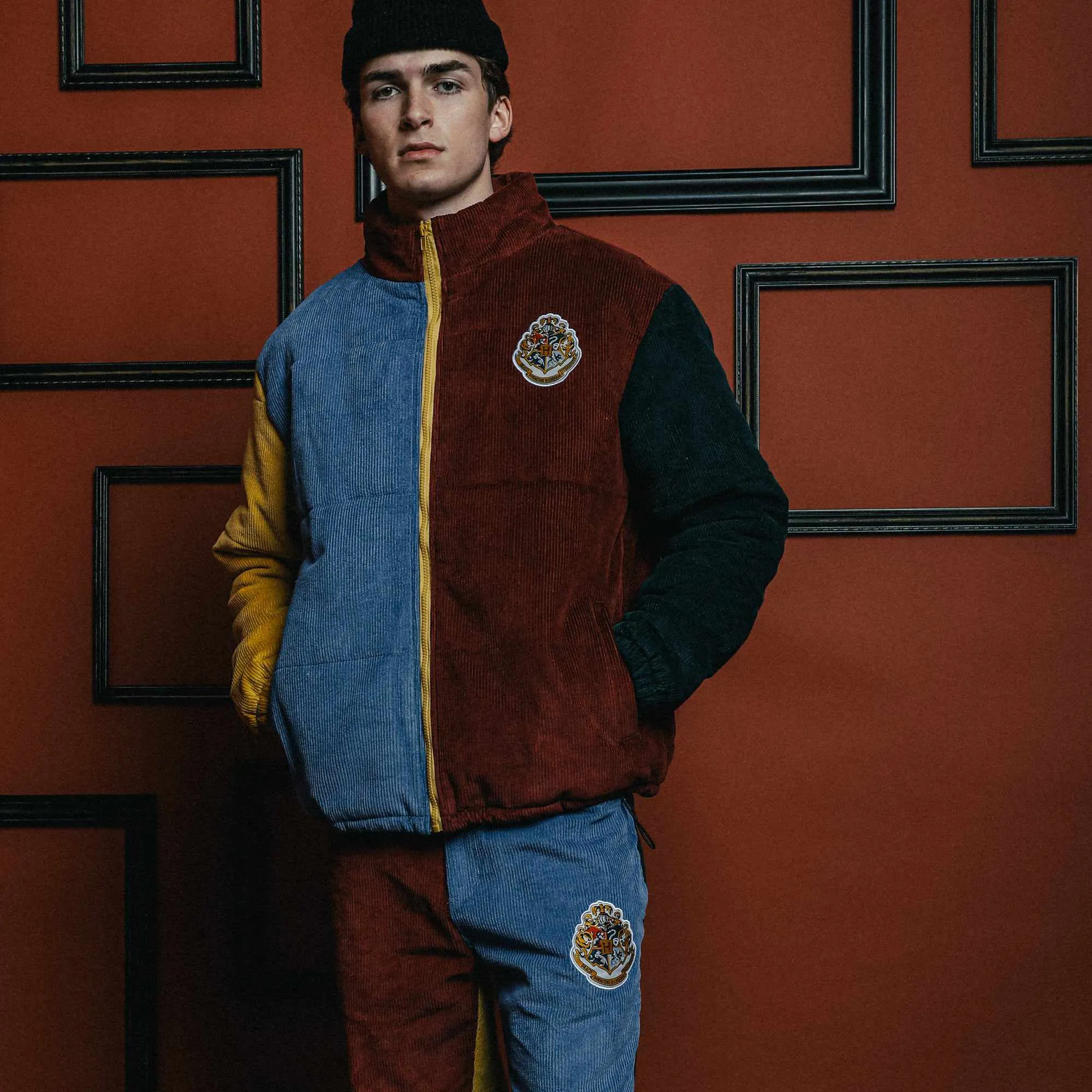 Hogwarts Colorblocked Corduroy Puffer Jacket
