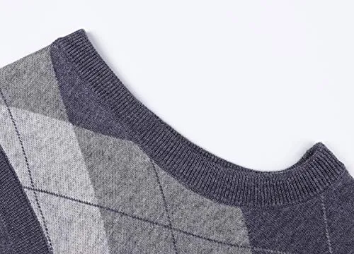 KTWOLEN Gilet da Uomo Inverno V-Collo Senza Maniche Gilet con Scollo V Panciotto Maglione Cardigan Canotte Pullunder Smanicato Pullover (Cardigan_Grigio, XS)