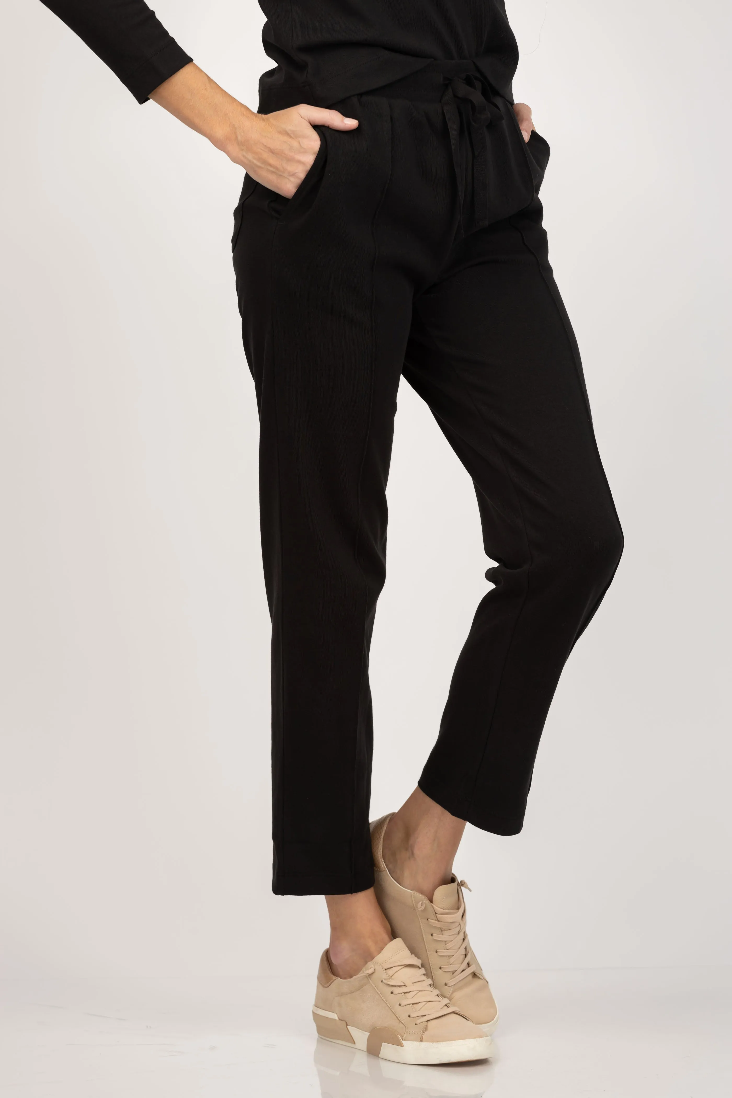 Lilla P. Front Seam Pant in Black