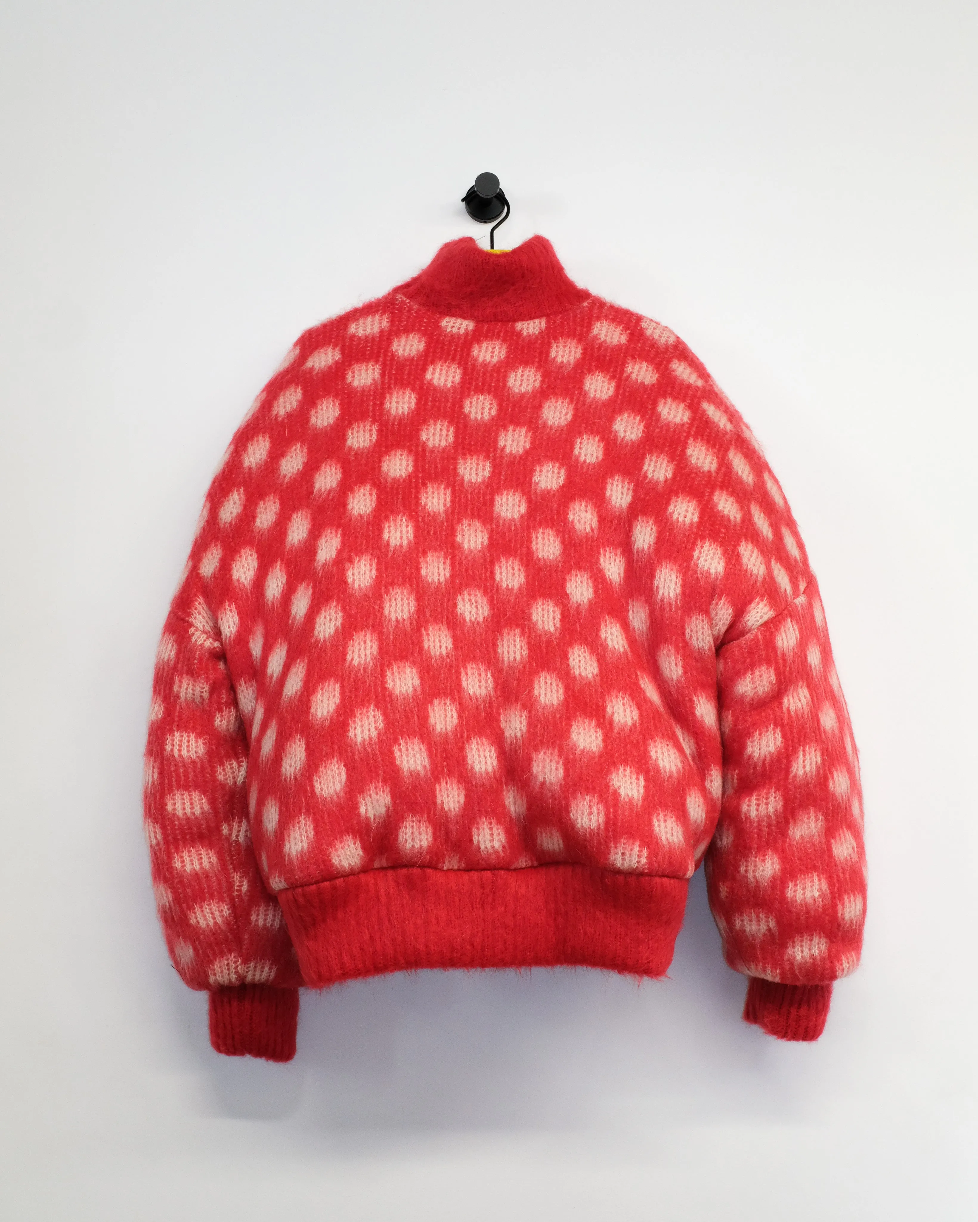 Red Polka Dot Mohair Puffy Jumper
