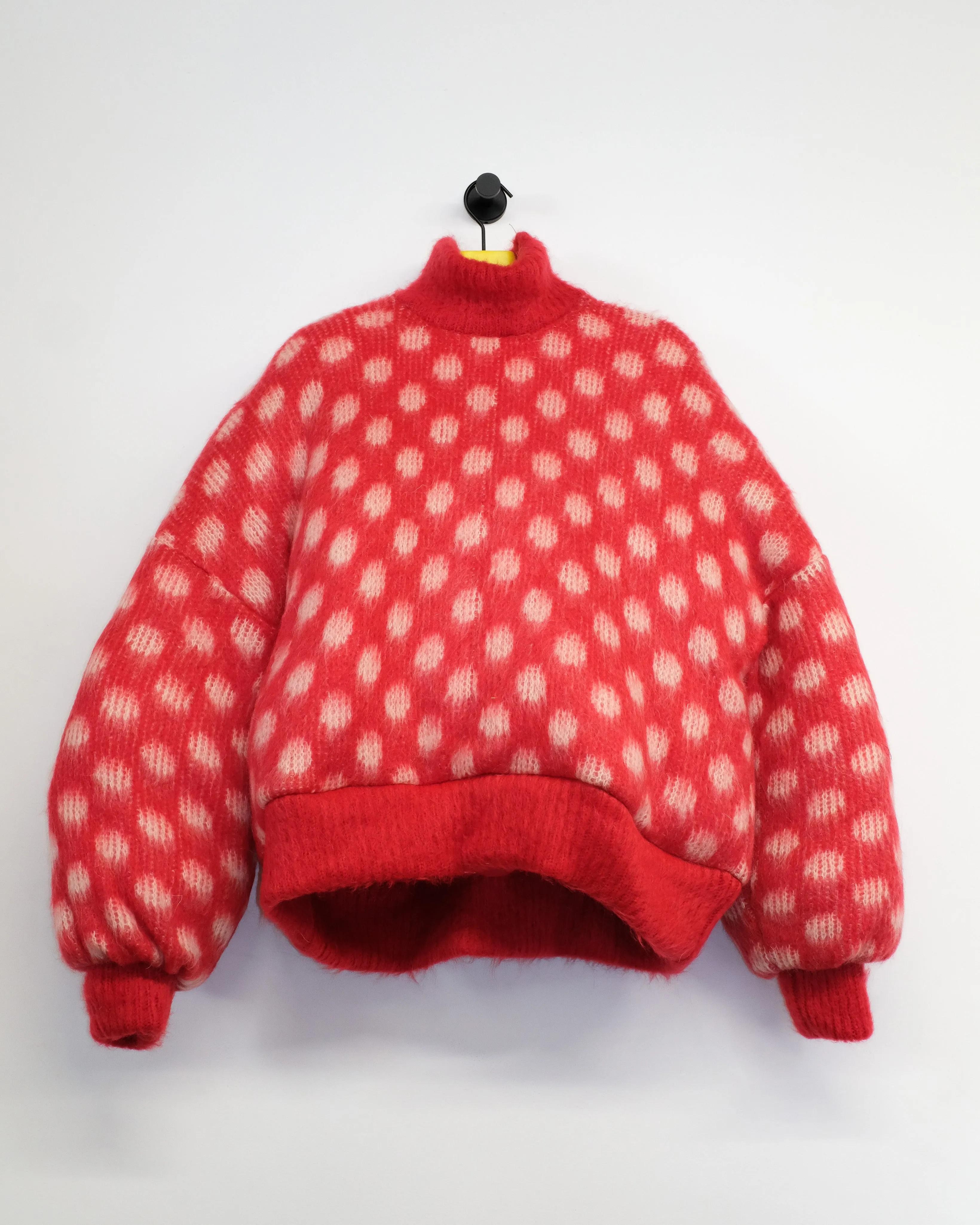 Red Polka Dot Mohair Puffy Jumper