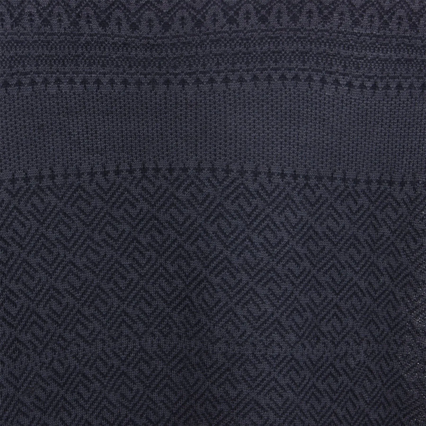 Wool Blend Knit Jumper with Nordic Fair Isle Design - Indigo Grape